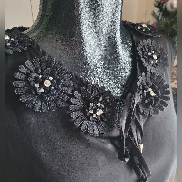 Cartise Black Cold Shoulder Long Sleeve Blouse Sz.6 - Picture 3 of 8